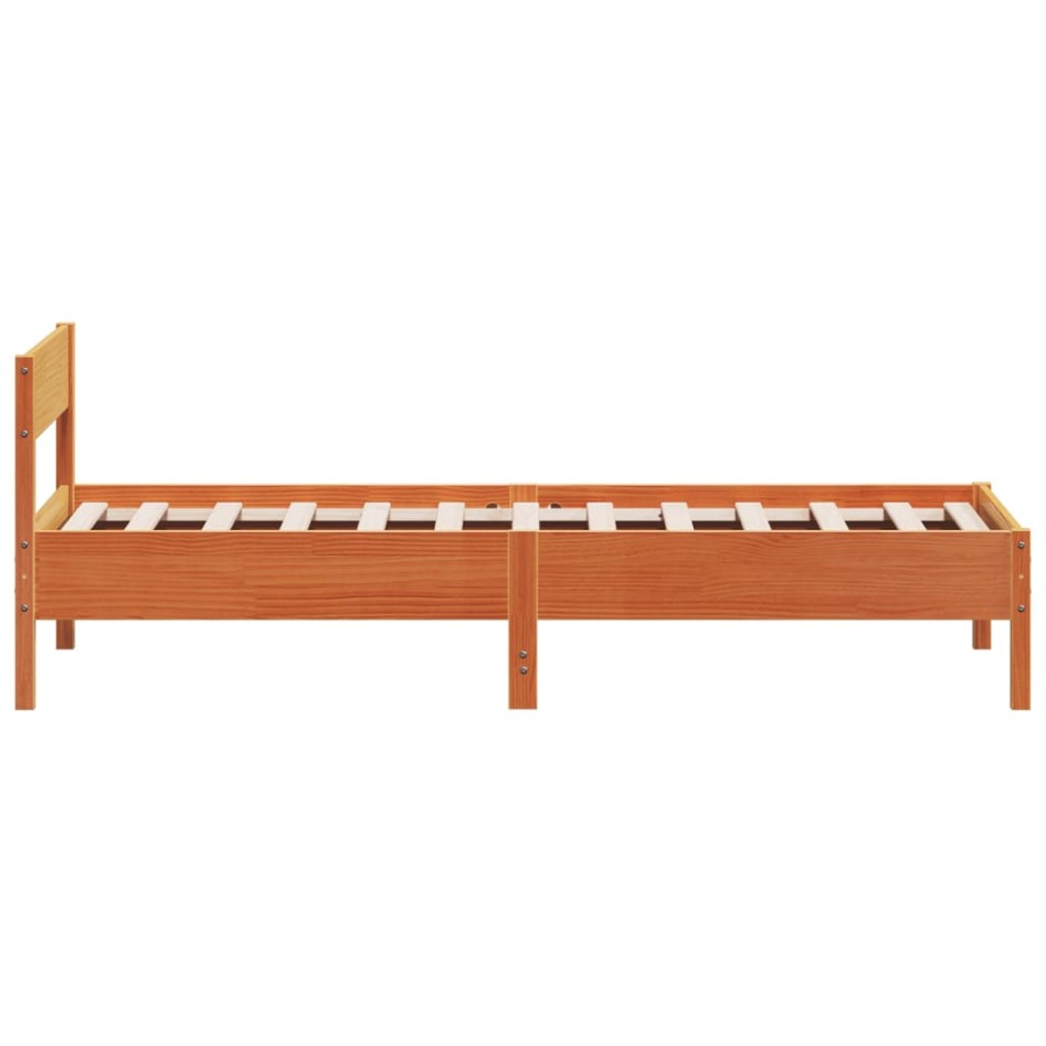Estructura de cama sin colchón madera maciza marrón 90x190