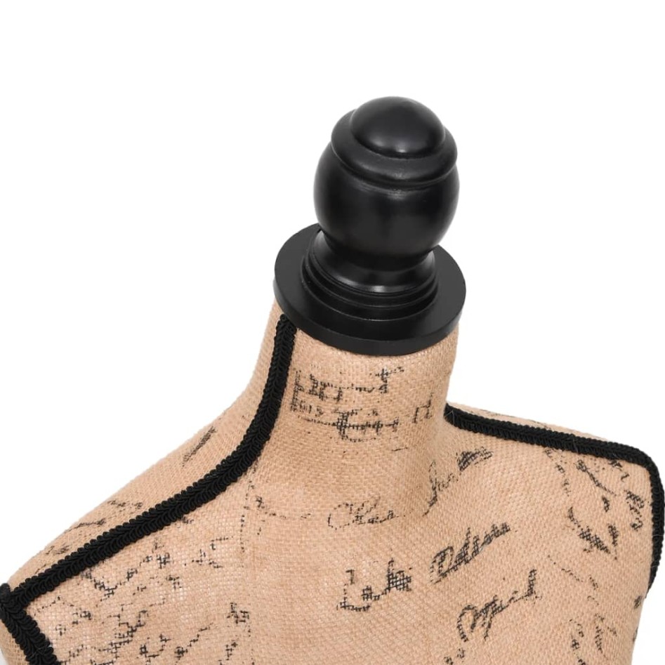 Maniquí de busto de mujer de yute marrón y