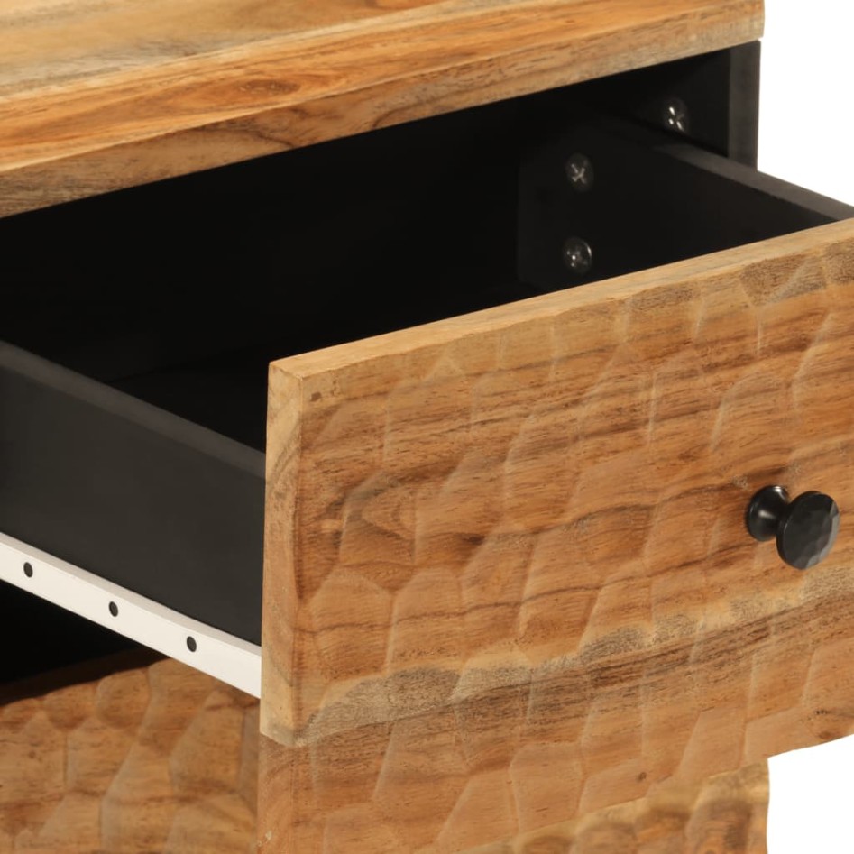 Mesita de noche de madera maciza de acacia 40x33x46