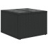 Mesa de jardín superficie de vidrio ratán PE negro 55x55x37