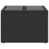 Mesa de jardín superficie de vidrio ratán PE negro 55x55x37
