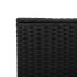 Mesa de jardín superficie de vidrio ratán PE negro 55x55x37
