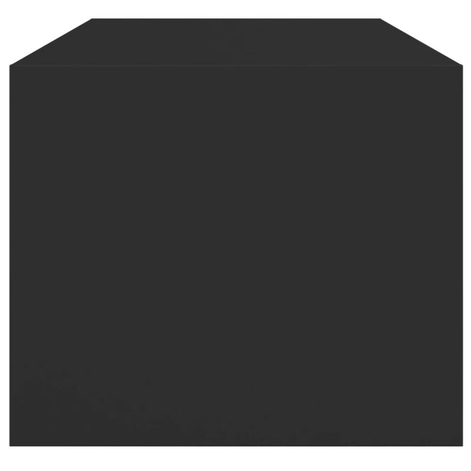 Mesa de centro con puertas de vidrio negra 102x50x42