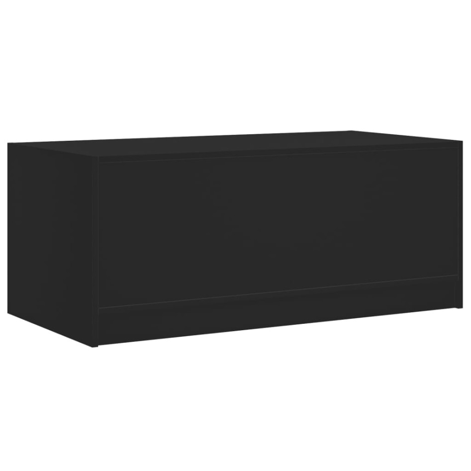 Mesa de centro con puertas de vidrio negra 102x50x42