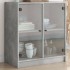 Armario auxiliar puertas de vidrio gris hormigón 68x37x75,5