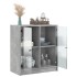 Armario auxiliar puertas de vidrio gris hormigón 68x37x75,5