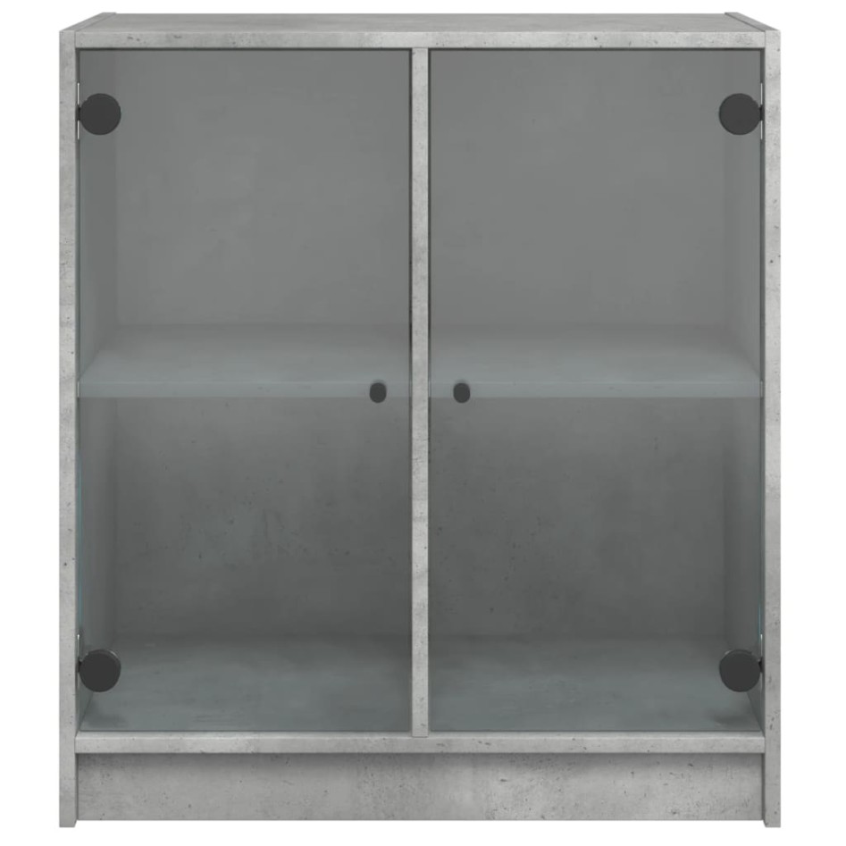 Armario auxiliar puertas de vidrio gris hormigón 68x37x75,5
