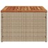 Mesa de jardín ratán sintético madera acacia beige 55x55x37