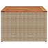 Mesa de jardín ratán sintético madera acacia beige 55x55x37