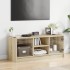 Mueble de TV con puertas de vidrio roble Sonoma 102x37x42