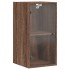 Mueble de pared puertas de vidrio marrón roble 35x37x68,5
