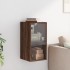Mueble de pared puertas de vidrio marrón roble 35x37x68,5
