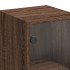 Mueble de pared puertas de vidrio marrón roble 35x37x68,5