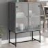 Armario auxiliar puertas de vidrio gris Sonoma 69x37x100