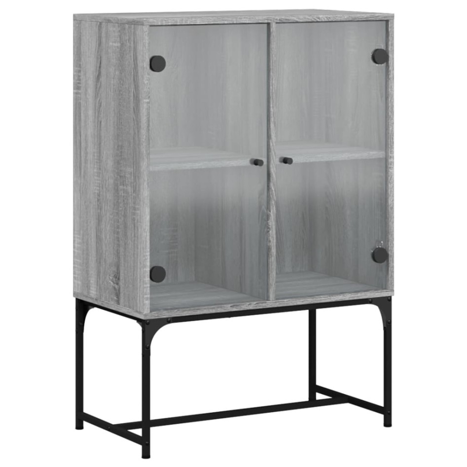 Armario auxiliar puertas de vidrio gris Sonoma 69x37x100