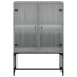 Armario auxiliar puertas de vidrio gris Sonoma 69x37x100