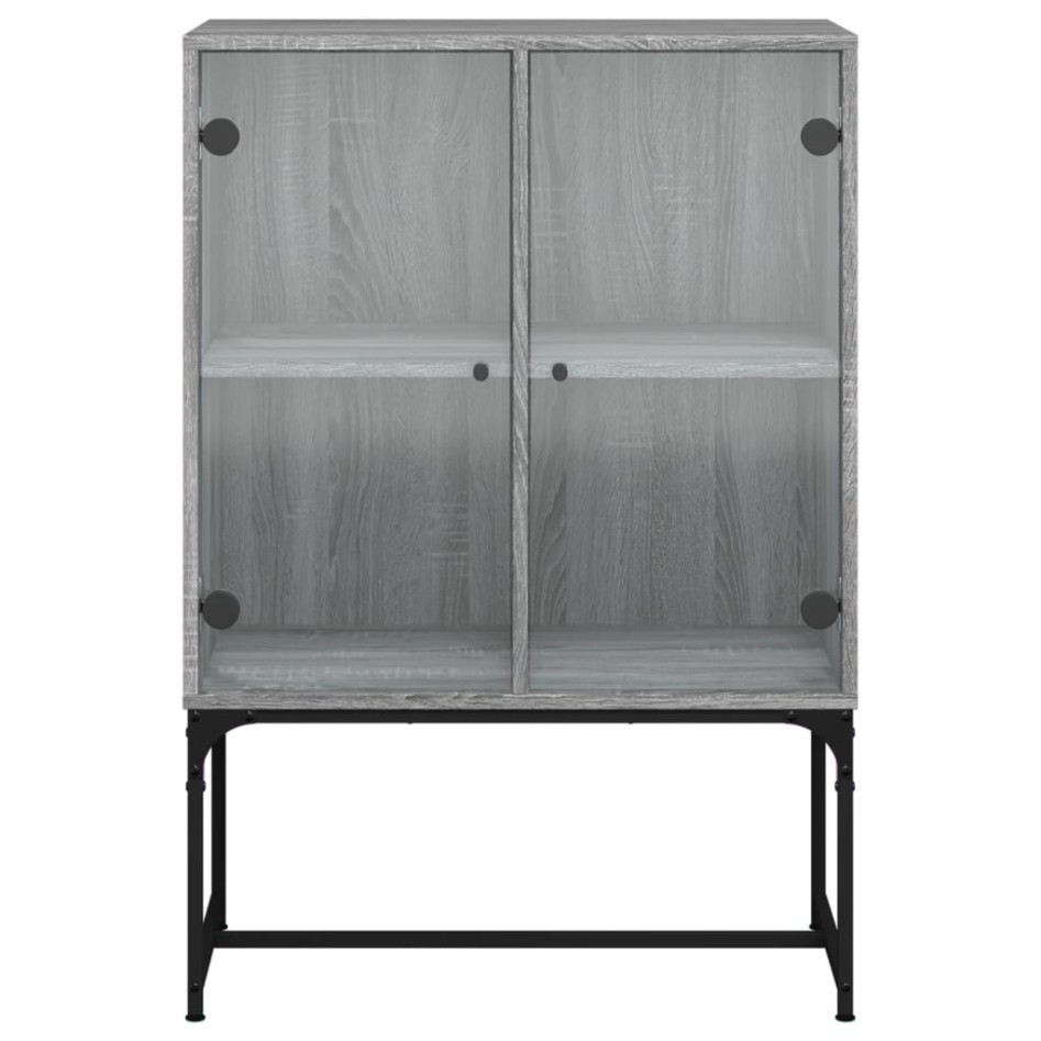 Armario auxiliar puertas de vidrio gris Sonoma 69x37x100