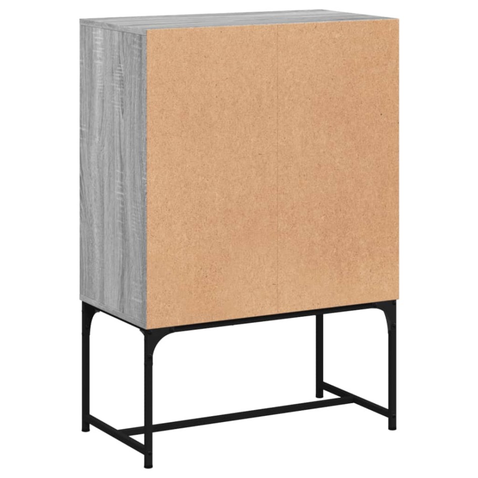 Armario auxiliar puertas de vidrio gris Sonoma 69x37x100