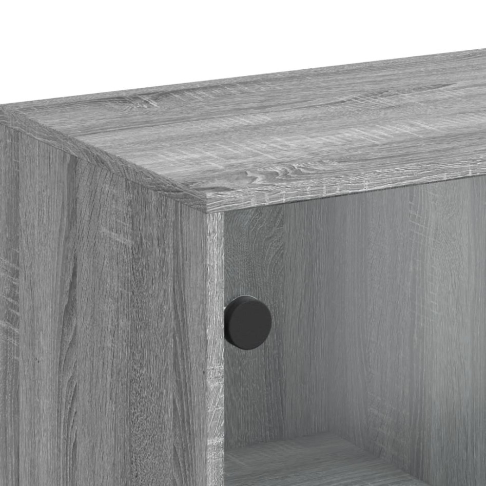 Armario auxiliar puertas de vidrio gris Sonoma 69x37x100