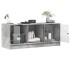 Mueble de TV con puertas de vidrio gris hormigón 102x37x42
