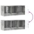 Mueble de TV con puertas de vidrio gris hormigón 102x37x42