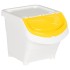 Cubos de basura apilables con tapa 3 uds PP blanco 78