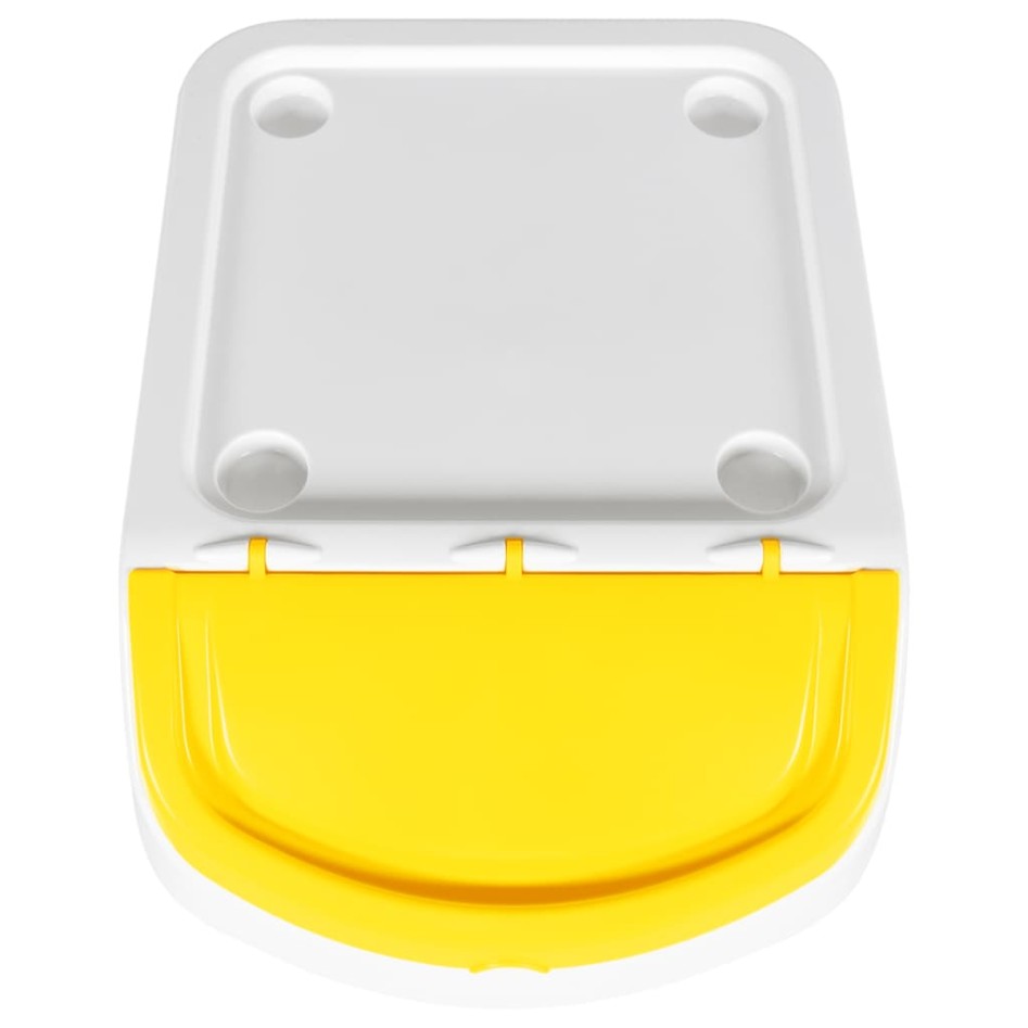 Cubos de basura apilables con tapa 3 uds PP blanco 78