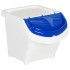 Cubos de basura apilables con tapa 3 uds PP blanco 78