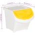 Cubos de basura apilables con tapa 3 uds PP blanco 78
