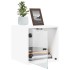 Mesitas de noche con puertas de vidrio 2 uds blanco 35x37x35