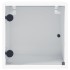 Mesitas de noche con puertas de vidrio 2 uds blanco 35x37x35