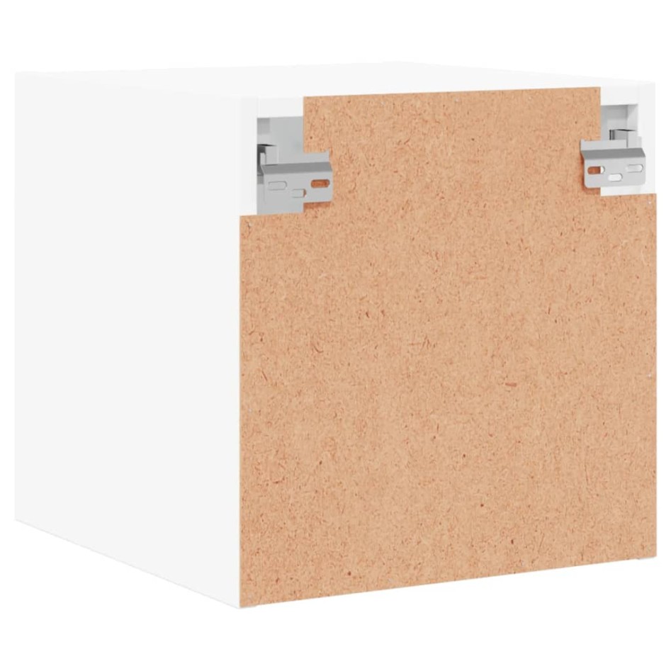 Mesitas de noche con puertas de vidrio 2 uds blanco 35x37x35