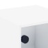 Mesitas de noche con puertas de vidrio 2 uds blanco 35x37x35