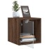 Mesitas noche con puertas vidrio 2 uds roble marrón 35x37x35