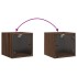 Mesitas noche con puertas vidrio 2 uds roble marrón 35x37x35