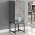 Armario auxiliar con puerta de vidrio gris Sonoma 35x37x100