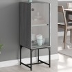 Armario auxiliar con puerta de vidrio gris Sonoma 35x37x100 cm