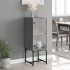 Armario auxiliar con puerta de vidrio gris Sonoma 35x37x100