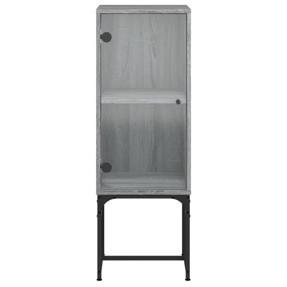 Armario auxiliar con puerta de vidrio gris Sonoma 35x37x100