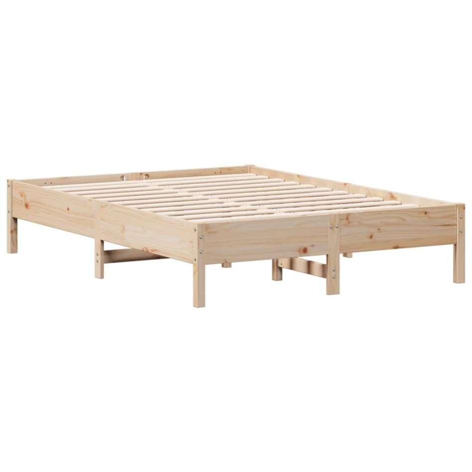 Estructura de cama sin colchón madera maciza de pino 120x190