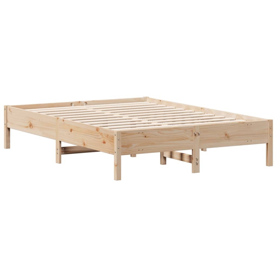 Estructura de cama sin colchón madera maciza de pino 120x190