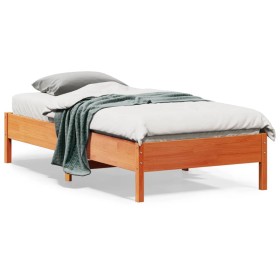Estructura de cama sin colchón madera maciza marrón 90x190