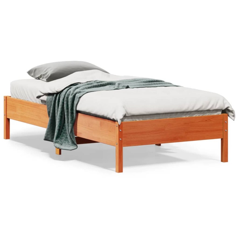 Estructura de cama sin colchón madera maciza marrón 90x190