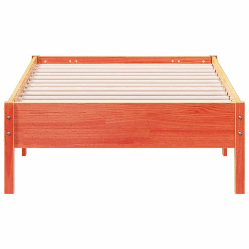 Estructura de cama sin colchón madera maciza marrón 90x190