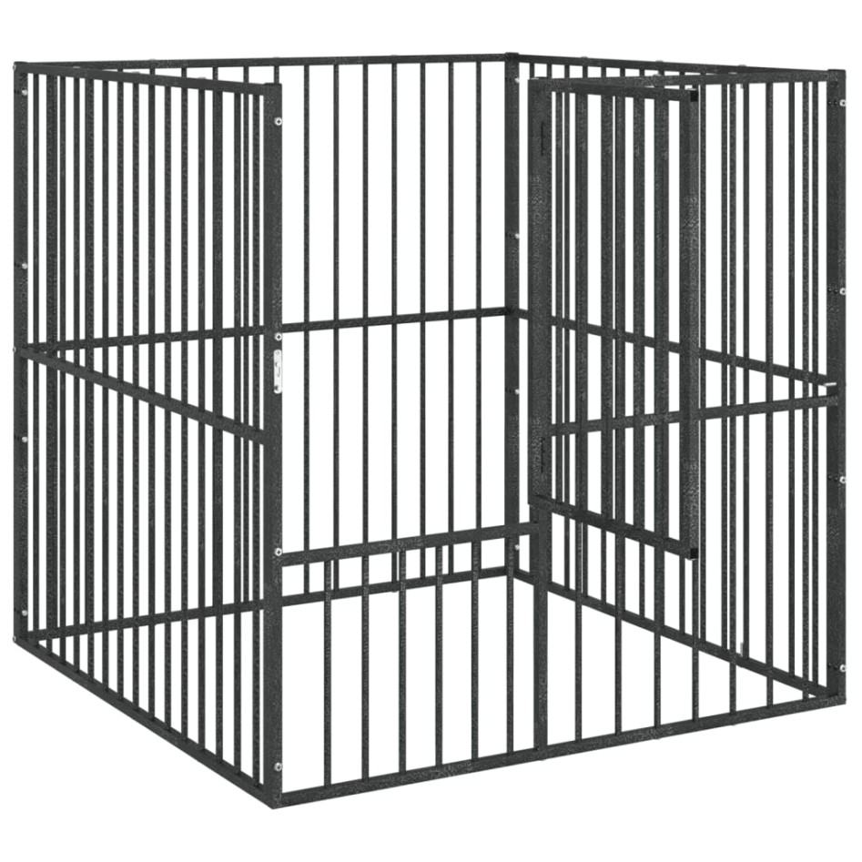 Corralito para perros con 4 paneles acero galvanizado