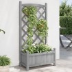 Jardinera con enrejado madera maciza de abeto gris