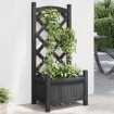 Jardinera con enrejado madera maciza de abeto negro