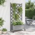 Jardinera con enrejado y ruedas madera maciza de abeto