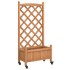 Jardinera con enrejado y ruedas madera maciza de abeto