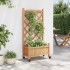 Jardinera con enrejado y ruedas madera maciza de abeto
